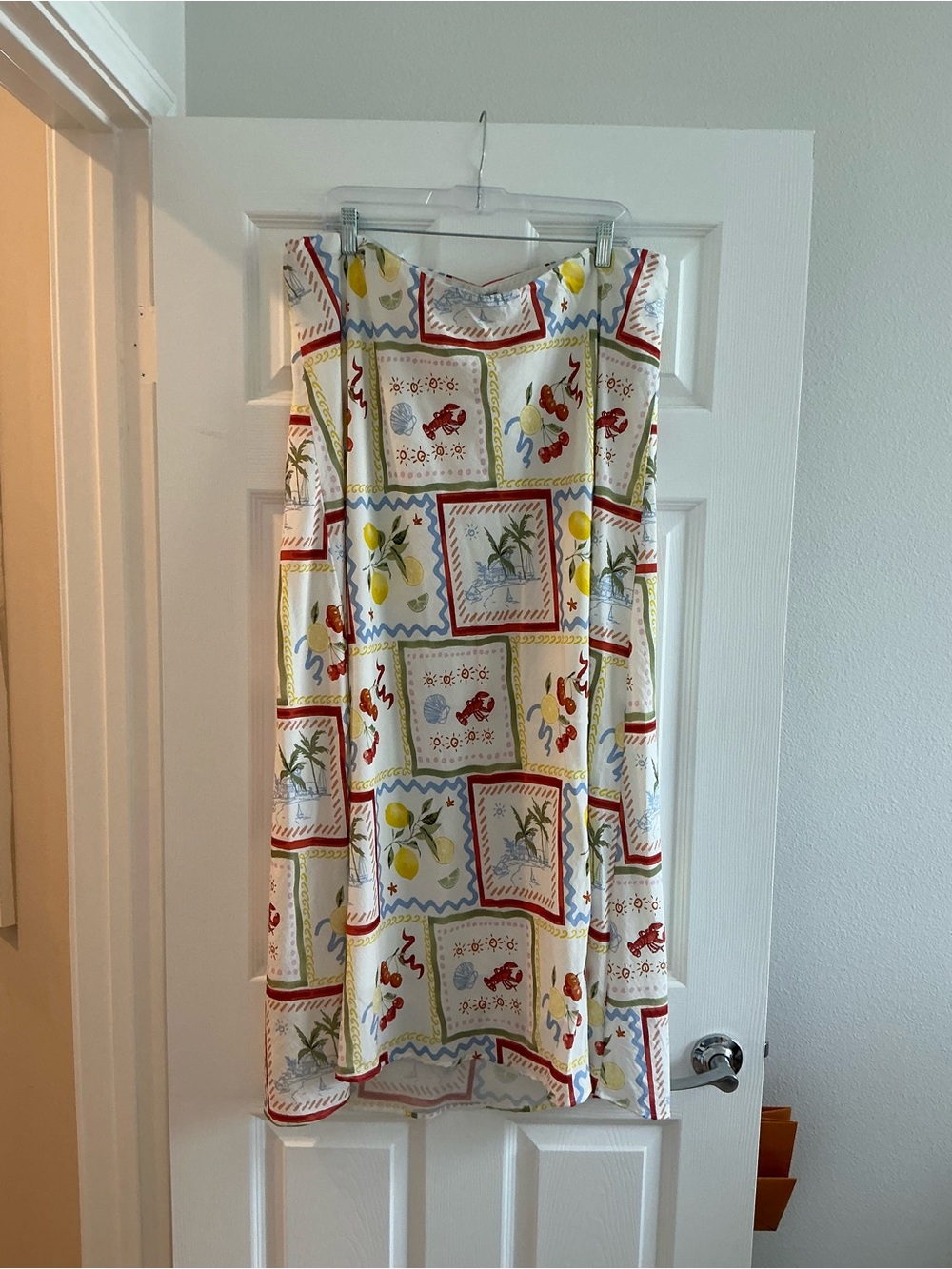 Abercrombie & Fitch seaside print midi skirt